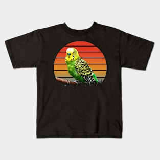 Feathered Flock: Budgies Take Flight on Dynamic T-Shirt Design Kids T-Shirt